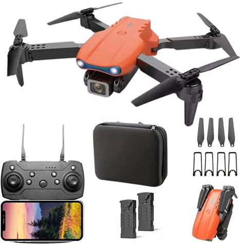 ADEPTNA Foldable Quadcopter Drone with Dual HD Camera 360° Flip Gesture Control Optical Flow 150m Long Range Obstacle Avoidance 25-30 Min Flight Time 2 Batteries Speed Control Portable Drone (ORANGE)