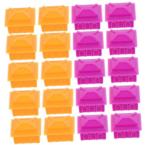 HEALSOPTHY 40 Stück Ersatz Spielset Spielhaus Spielfiguren Aus Bruchfestem Kunststoff Für „reicher Mann“ Brettspiel Große Orange Und Violette Miniaturhäuser Für Gesellschaftsspiele Und Partys