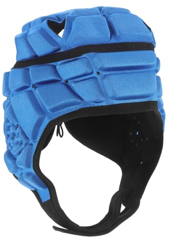 MUSISALY Casco Protettivo in Spugna e Ragazzi, Casco da Rugby e Calcio Traspirante e Confortevole, per Ciclismo e Sci, Design Leggero e Sicuro Blu Misura M