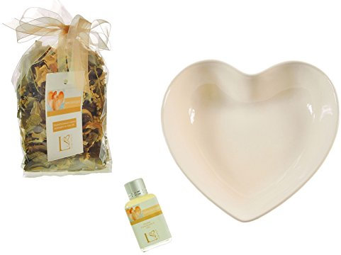 homestreet 'Set mit Potpourri für Öl- und der-Schale. handblended und Keramik-Schale in verschiedenen Farben und Düften Cream Angelique
