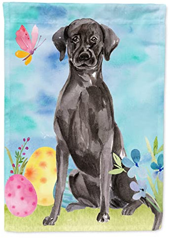 Caroline's Treasures BB9608 Deko-Fahne Labrador Ostern Schwarz Mehrfarbig