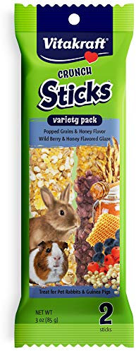 Vitakraft Crunch Sticks Kausnacks für Kaninchen und Meerschweinchen - Wildbeere - Unterstützt gesunde Zähne