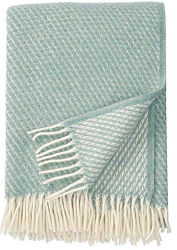 KLIPPAN: Creme-hell rauchblaue Wolldecke