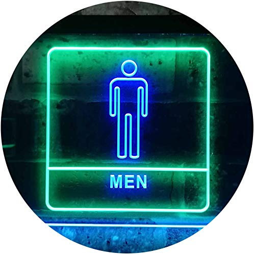 Men Toilet Restroom WC Display Dual Color LED Barlicht Neonlicht Lichtwerbung Neon Sign Grün & blau 300 x 210mm st6s32-i1015-gb