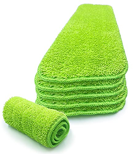 Lot de 6 serpillères de rechange en microfibre pour sols stratifiés, lavables en machine, réutilisables, très absorbants qui s'adaptent à la plupart des serpillères en microfibre pour nettoyer les
