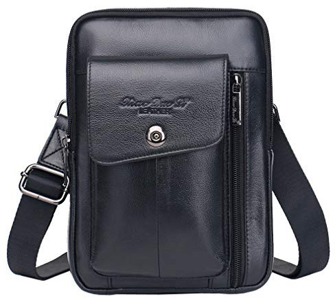Xieben Leder Schulter Umhängetasche für Männer Travel Business Crossbody Pack Reisen Outdoor Casual Wallet Telefon Tasche Geldbörse Tasche Daypack