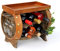 DanDiBo Weinregal Holz Weinfass Braun 33 cm 9064 Bar Flaschenregal Flaschenständer Klein Fass Holzfass mit Glashalter