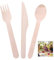 iPobie 100 Pièce Couverts en Bois Jetables, Ustensiles Biodégradables écologiques pour fête, Anniversaire, Camping, Pique-Nique