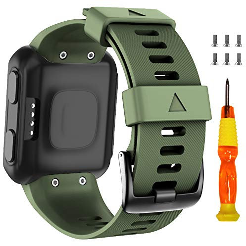 ANBEST Silikon Armband Kompatibel mit Forerunner 35/Approach S10 Armbänder, Weiches Silikon Uhrenarmband Sport Ersatzarmband für Forerunner 35/Approach S10 (Armee Grün)