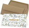 100x Weihnachtskarten-Set DIN Lang in Weiß mit Eukalyptus- und Mistelzweigen - Faltkarten mit Umschlägen DIN Lang Kraftpapier Sandbraun mit Nassklebung - Weihnachtsgrüße für Firmen und Privat