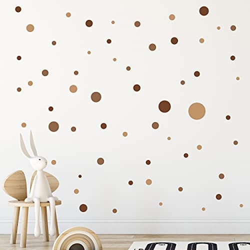 WANDKIND Kreise Set 120 Stück Wandtattoo für Babyzimmer V283 Aufkleber Sticker Kreis Wandaufkleber Kinderzimmer Punkte Dots Klebepunkte in verschiedenen Farben (Braun)