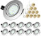 Tofisr LED Einbaustrahler, 5W 600LM Neutralweiß 4500K, LED Spots 230V GU10, 30° Schwenkbar, Ø68 mm Lochbohrung, Ø90mm Rund Metall Matt-Nickel, 10er Set LED Einbauleuchten