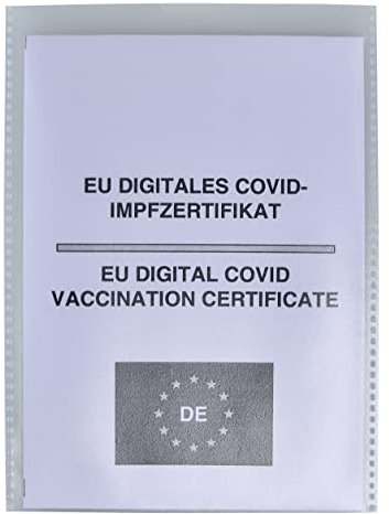 orgaexpert Schutzhülle DinA6-115 x 160mm für COVID Impfzertifikat/Alten Impfpass - Made in Germany - dokumentenecht - transparent Hülle Etui Umschlaghülle