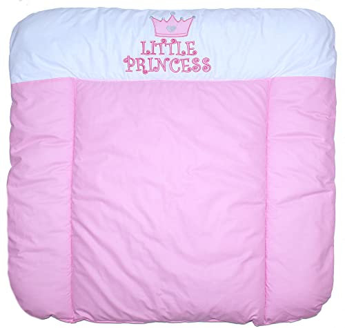 Wickelauflage mit Applikation -Princess Rosa Rosa - Wickeltischauflage Baby Auflage (70 x 85 cm)