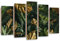 Feeby Wandbild 200x100 cm Monstera Exotik Tropen 5 tlg Modern Wohnzimmer Bilder Wandbilder Deco Panel Holz Kunstdruck Schlafzimmer Flur Büro Abstrakt Blätter Dschungel Grün