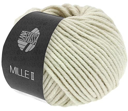 LANA GROSSA Mille II | Strapazierfähiges Mischgarn mit Merinowolle, waschmaschinenfest | Handstrickgarn aus 50% Schurwolle & 50% Acryl | 50g Wolle zum Stricken & Häkeln | 55m Garn FB148