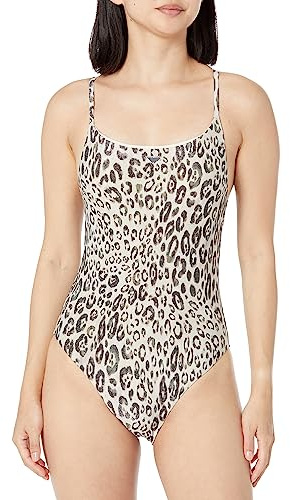 Emporio Armani Women's Lurex Textured Yarn Swimsuit, Print Animalier, Medium