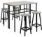 HOMCOM 6-Piece Bar Table Set, 2 Breakfast Tables with 4 Stools, Counter Height Dining Tables & Chairs for Kitchen, Living Room, Grey