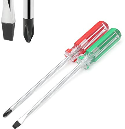 Piutouyar Magnetic Screwdriver Set 2 PCS, 5 Inch Steel Shaft Magnetic 5mm Phillips and Flat Head Tips Screwdriver for Computer Repairing, Automobile Tools and Home Appliances