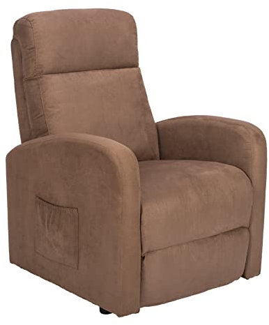 POLTRONE ITALIA Chanel 2 Motoren PERSONALISIERTEN Sessel mit aufstehhilfe Medizinisches Gerät 2 Räder Mikrofedersitz Flauschige Braun