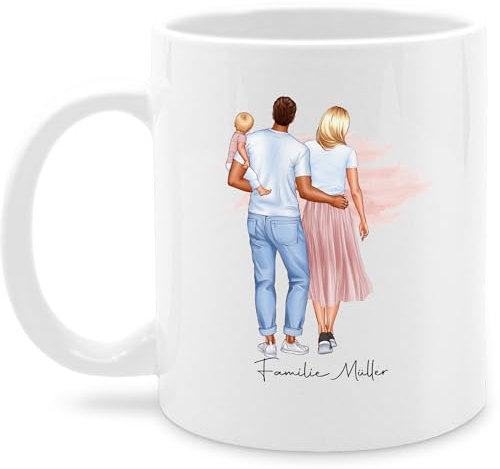 Tasse Tassen 325ml - Mama - Familie Mutter Vater Baby Kinder - 325 ml - Weiß - kind muttertagstasse mutti familien kaffeetasse personalisierte mutter-tasse mom kaffeebecher muttertagsgeschenke