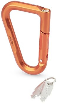 Matador BetaLock - Moschettone di bloccaggio e lucchetto TSA per bagagli; moschettone resistente con chiavi incluse, ideale per EDC e zaino in spalla