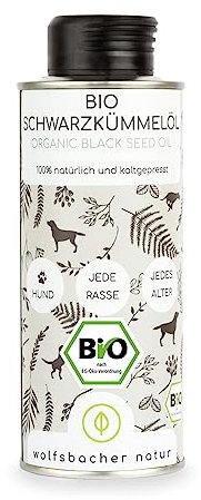 Bio Schwarzkümmelöl für Hunde 250ml - kaltgepresst 100% biologischer Anbau - Pures ägyptisches Schwarzkümmelöl (Nigell Sativa) DE-ÖKO-060