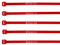 100 x Numbered Cable Ties 200mm Printed Nylon Zip Ties, Stock Numbering (200mm, Red)