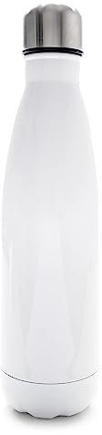 Sublishop Bouteille d'eau de sublimation 500 ml en acier inoxydable conique 12 heures chaudes, 24 heures froides (blanc)