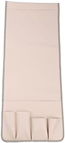 DIE Rutschfester Leder-Sofa-Armlehnen-Organizer, Couch-Fernbedienungshalter, Sessel, Liegestuhl, Nachttisch-Caddy Mit 5 Taschen Für Zeitschriften, TV-Fernbedienung, Telefon,Beige,Constructive23