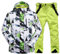 ALSOGO Herren Ski Jacke und Hosen Set Ski Anzug Winter Wasserdicht Winddicht Kapuze Schneemantel 2-Stücke Snowboard Sets 336-gr-Green S