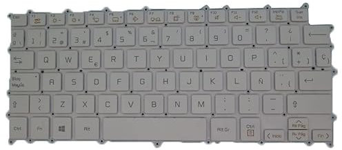 RTDPART Teclado retroiluminado para Ordenador portátil para LG 13U70P 13U70P-G 13U70P-G.ARW5U1 13UD70P 13UD70P-GX30K GX50K GX70K español SP Blanco sin Marco