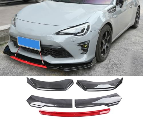 Car Front Splitter,kompatibel mit BMW Z4 E85 Roadster 2004-2008,Autoschutzbügel Dekorativ,A-Black-red