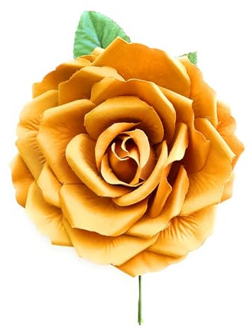 Grande fleur de flamant rose, décoration de cheveux typique, danse, flamant rose, foires d'avril et pèlerinages pour la robe de flamant rose, moutarde Ø19 cm