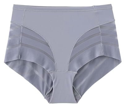 RUYUUEQ Damen-Slip transparentem, gestreiftem Netzstoff, hoher, bequemer Slip Eisseide Unterwäsche Billig (Light Blue, M)