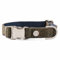 HUGO & HUDSON x Hackett Tweed-Hundehalsband Verstellbarer, dunkelgrün kariert Fischgrätmuster, XS