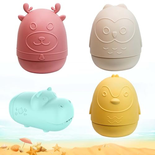 Set of 4 Bath Toys,Wasserspielzeug Kinder,Sandspielzeug,Wasserspielzeug Kinder Wird Wasser Versprühengeeignet Für Babys, Kleinkinder, 1+ Baby Badespielzeug