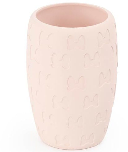 Disney Minnie Mouse - Vaso de baño de resina rosa para cepillo de dientes/bolígrafos, decoración de baño