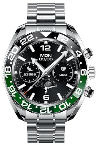 Reloj inteligente para hombre, contestar/marcar llamadas, reloj inteligente Bluetooth para teléfonos Android iOS, frecuencia cardíaca, monitor de sueño, rastreador de pasos, podómetro, correa de acero