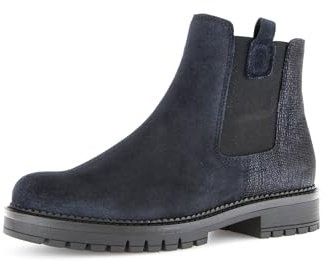 Gabor Damen Chelsea Boots, Frauen Stiefeletten,halbstiefel,Kurzstiefel,uebergangsschuhe,uebergangsstiefel,flach,Dark-Blue (Micro),40 EU / 6.5 UK