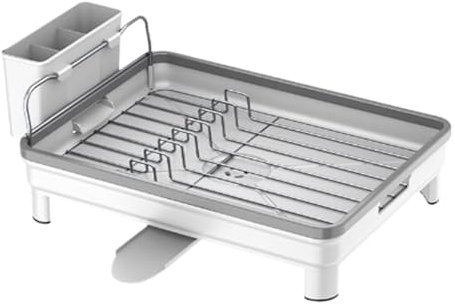 Povanjer Theken-Geschirrtrockner,Geschirrtrockner für die Küchentheke | Aufsatz-Geschirrständer, Abtropfgestell mit Abtropfschale | Multifunktionaler Trocken-Geschirrständer, Utensilienhalter,