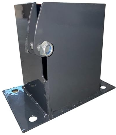 [FIXINGS DIRECT] (100x100mm) Grey Heavy Duty Fence Post Bolt Down Anchor | 100mm Bolt Down Post Support Galvanised Steel Fence Post Holder | Ideal for Pergolas & Fences & More (2, 100x100mm (4x4))