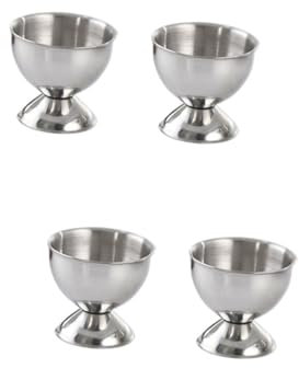 Amosfun 2sets Egg Cup Stainless Steel Egg Holder Boiled Stand Modern Restaurant Use 2pcs*2