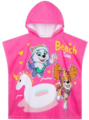 PAW PATROL Handtücher Badeponcho Kinder mit Kapuze Kuscheliges Skye Everest Badehandtuch Poncho Baumwolle Badetuch für Mädchen Strand Pool Baden