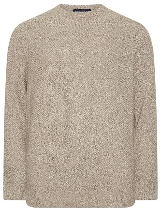 BadRhino Big & Tall Mustard Crew Neck Knitted Jumper - Men's - Plus Size Curve