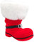 Idena 30538 - Nikolausstiefel ca. 13 x 9 x 14,5 cm, rot beflockter Weihnachtsstiefel mit Schnalle und Fellbesatz, als Weihnachtsdekoration oder Geschenkverpackung