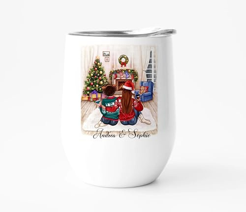 EKAM Personalised Friendship Tumbler for BFF, Galentine's Day Tumbler Gift, Christmas Mug Gift - Custom Best Friend 12oz Stainless Steel Wine, Whisky Tumbler for Women, Tumbler for Sister (2 Friends)