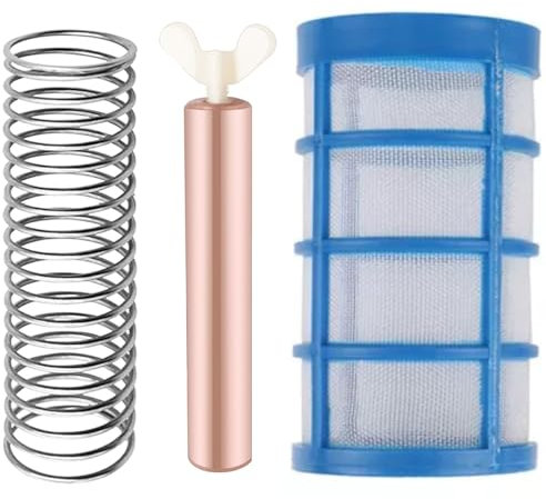 Ionizzatore in piscina in rame, kit di sostituzione in rame ionizzatore di piscina con anodo di rame 4.1x0.6, skimmer e molla di cesta, anodo di rame facile da usare per ionizzatore della piscina