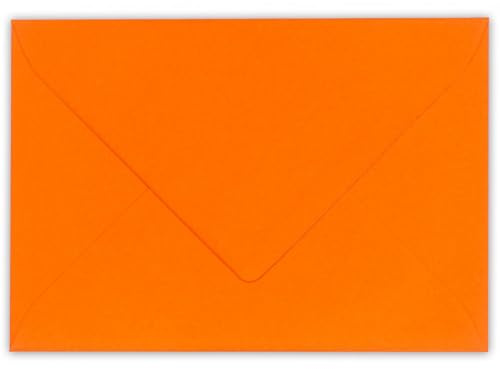 Kuvertwelt DIN C6 Briefumschläge 162 x 114 mm, Nassklebung, Orange | Hochwertige Papierumschläge mit Nassklebung im 50er-Pack für Zuhause, Büro, Hochzeiten, Geburtstage und Grußkarten.