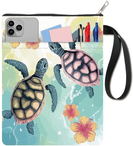 CRASPIRE Custodia per Libri A Forma di Tartaruga con Cerniera Copertina per Libri Tascabili con Tasca Custodia Lavabile da 11 x 8.7 Pollice Regalo per Lettori Bibliotecari Amanti dei Libri Protettore